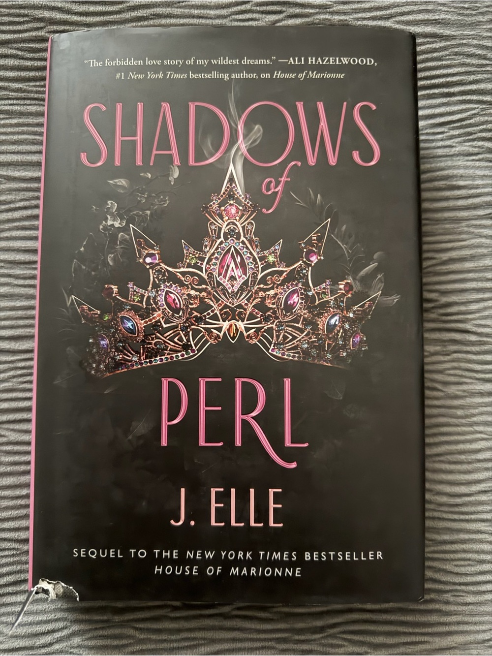 Elle Shadows of Perl Hardcover Book - Black with Pink Accents